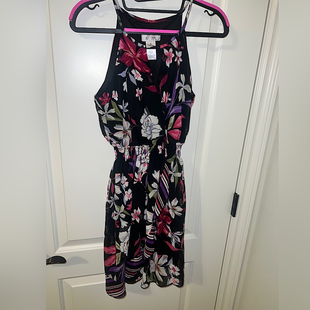 Black Floral Mini Dress